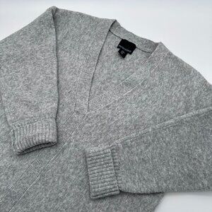 Cynthia Rowley Women's Surplice V-Neck Collar Tunic Sweater, Size Medium, Grey